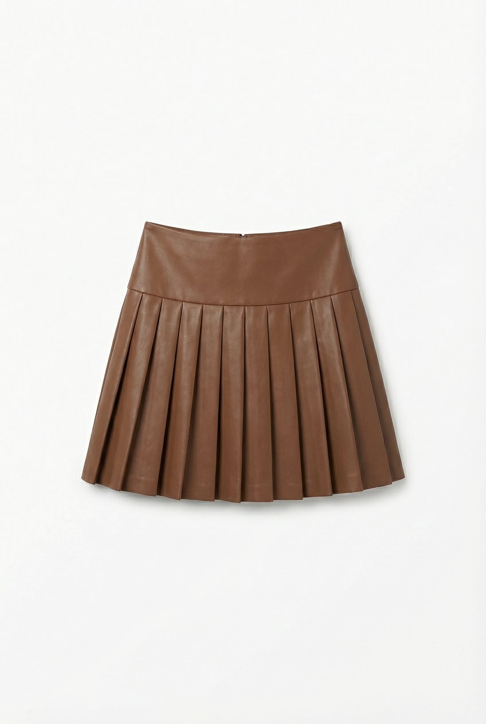 Pleated Leather Skirt