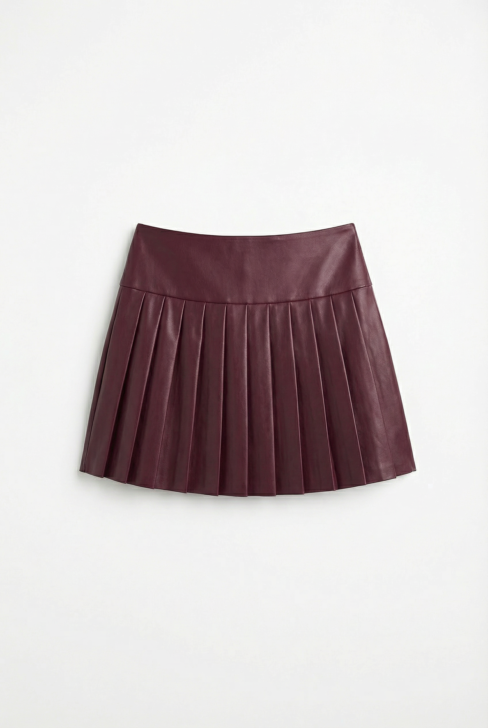 Pleated Leather Skirt