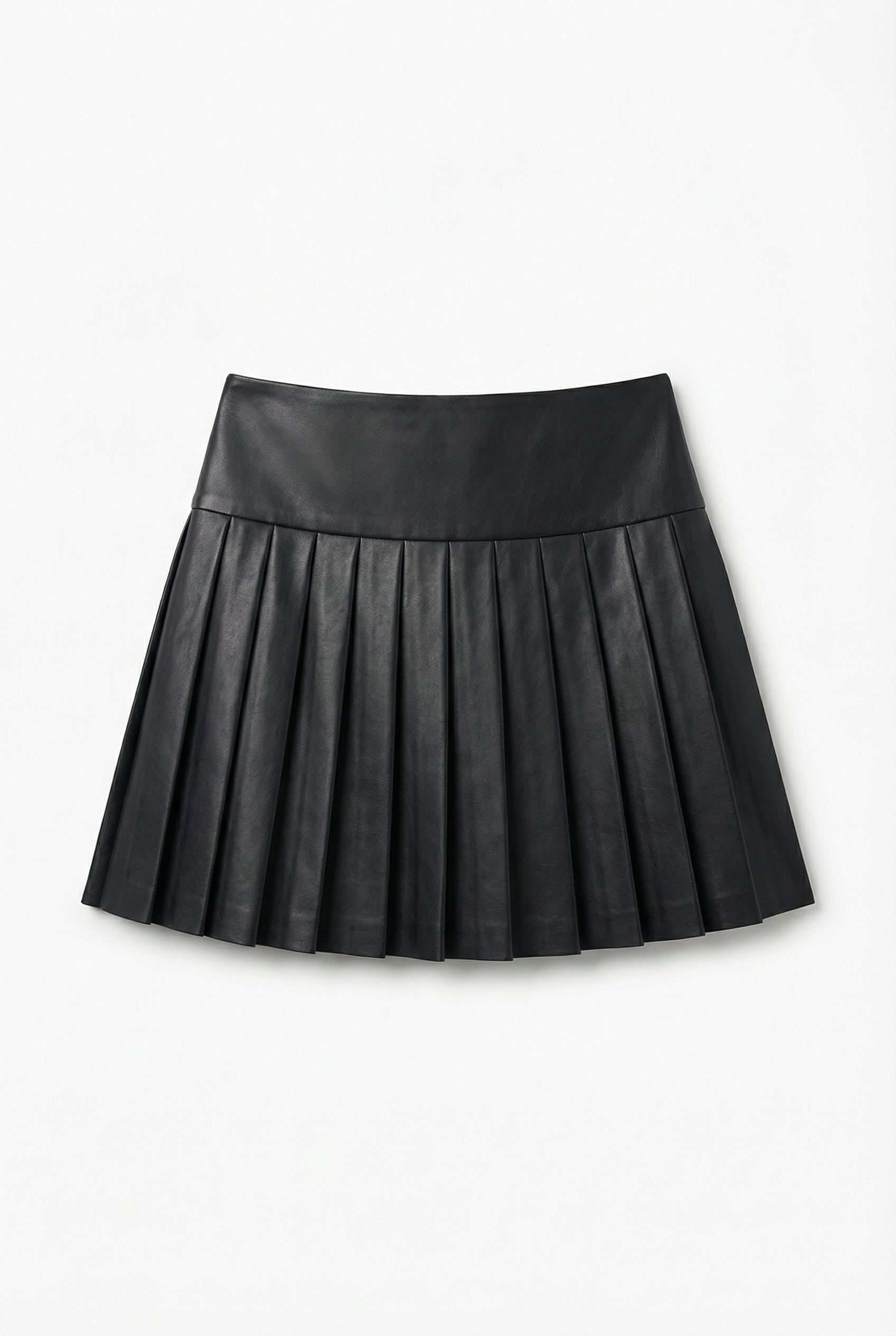 Pleated Leather Skirt