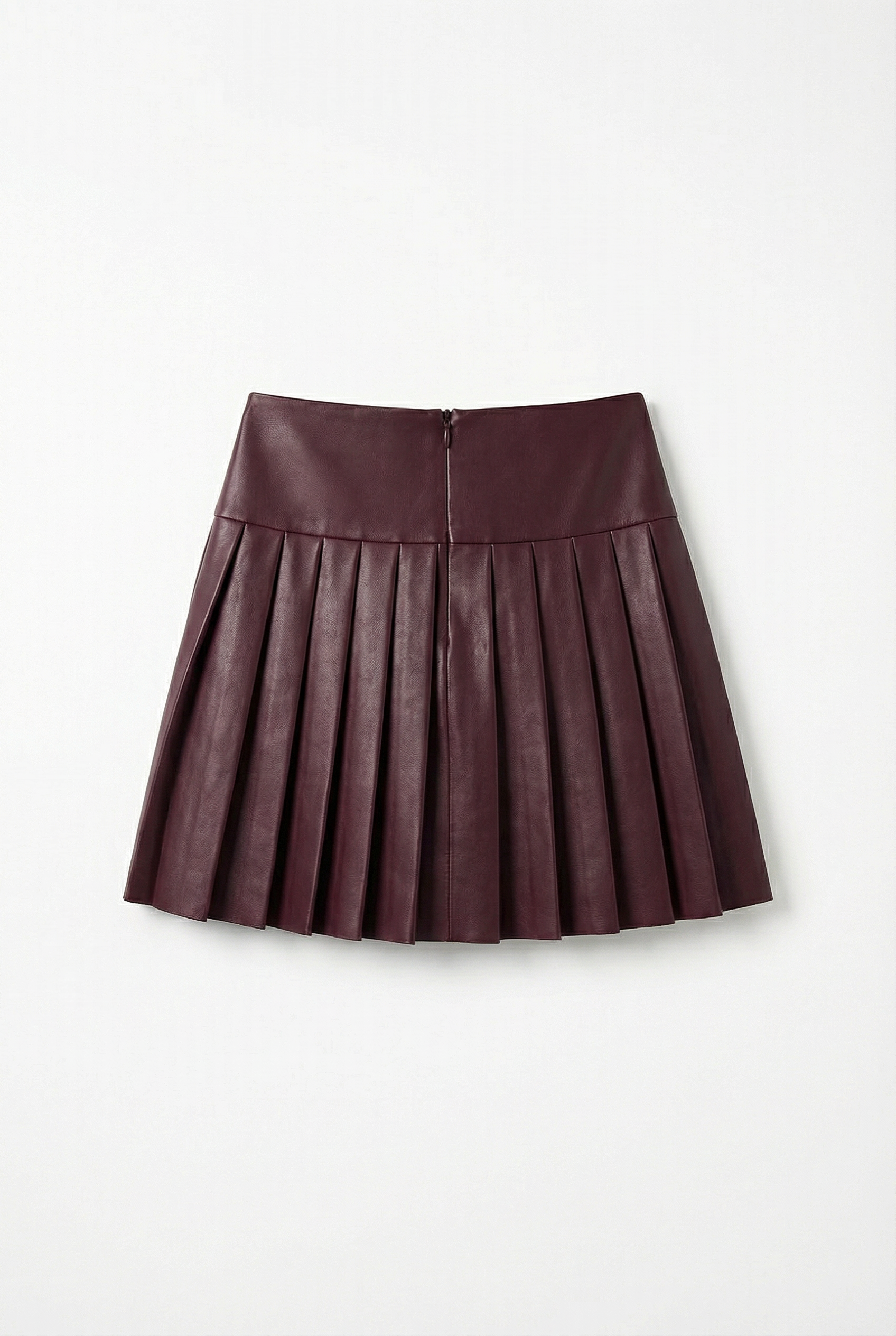 Pleated Leather Skirt