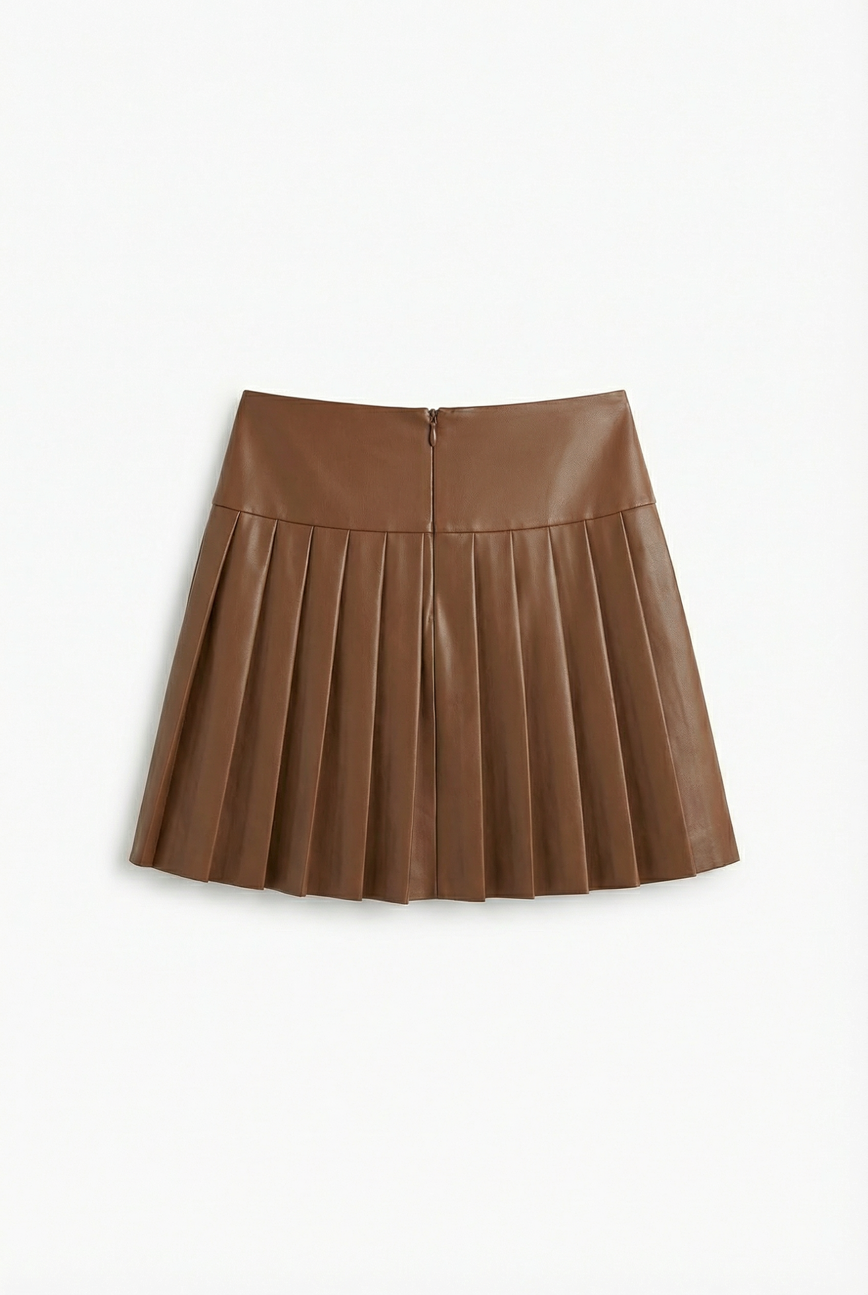 Pleated Leather Skirt