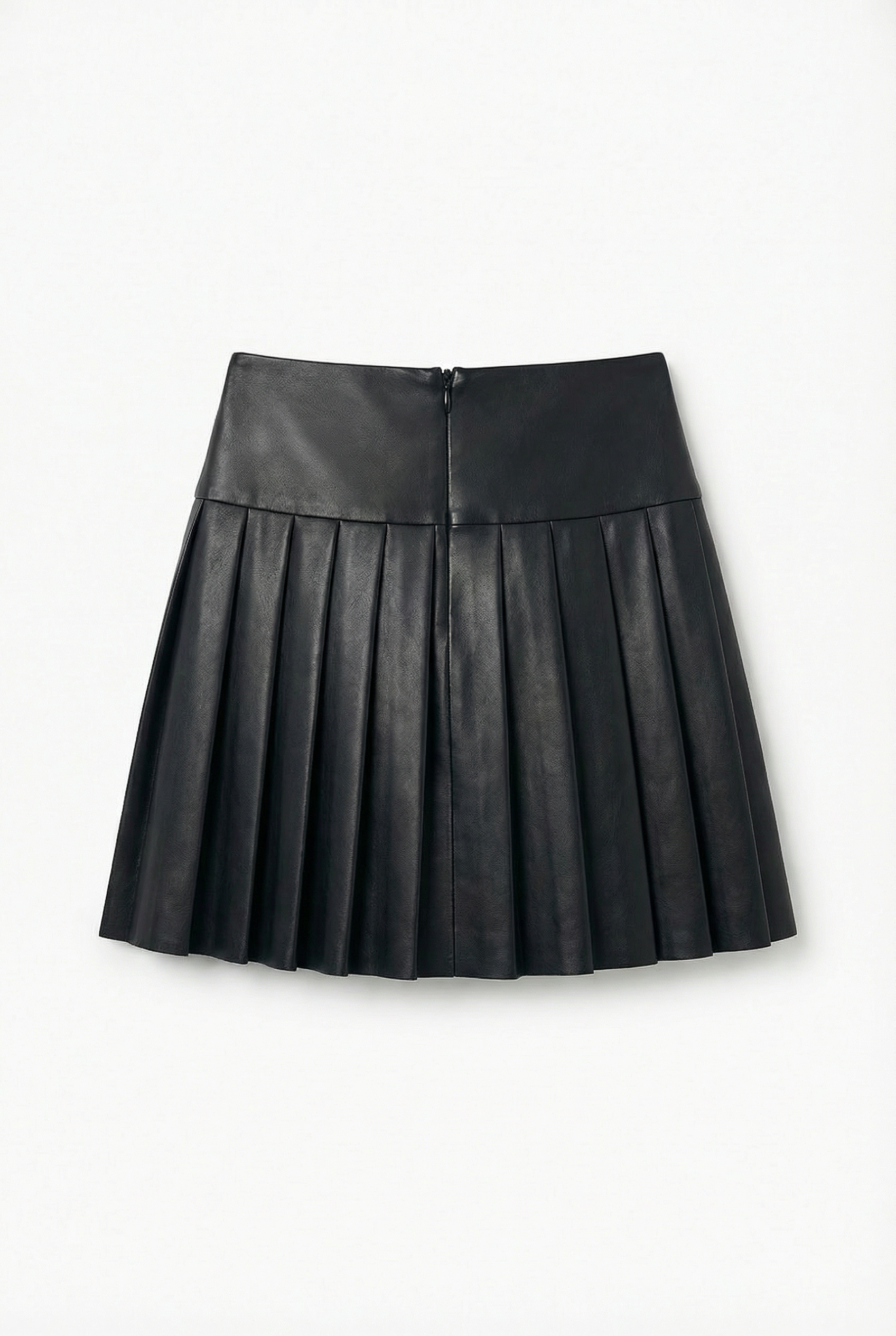Pleated Leather Skirt