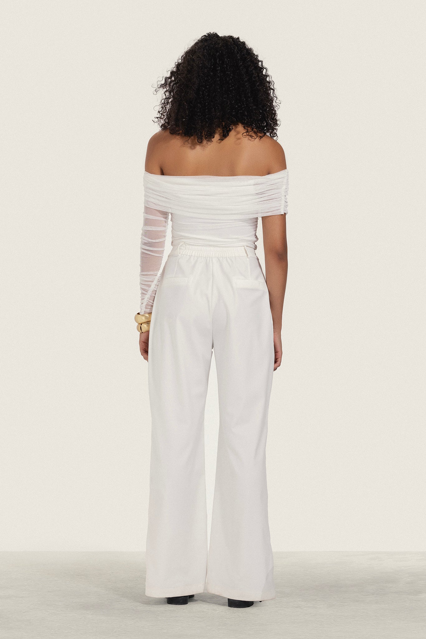 Off Shoulder Mesh Top