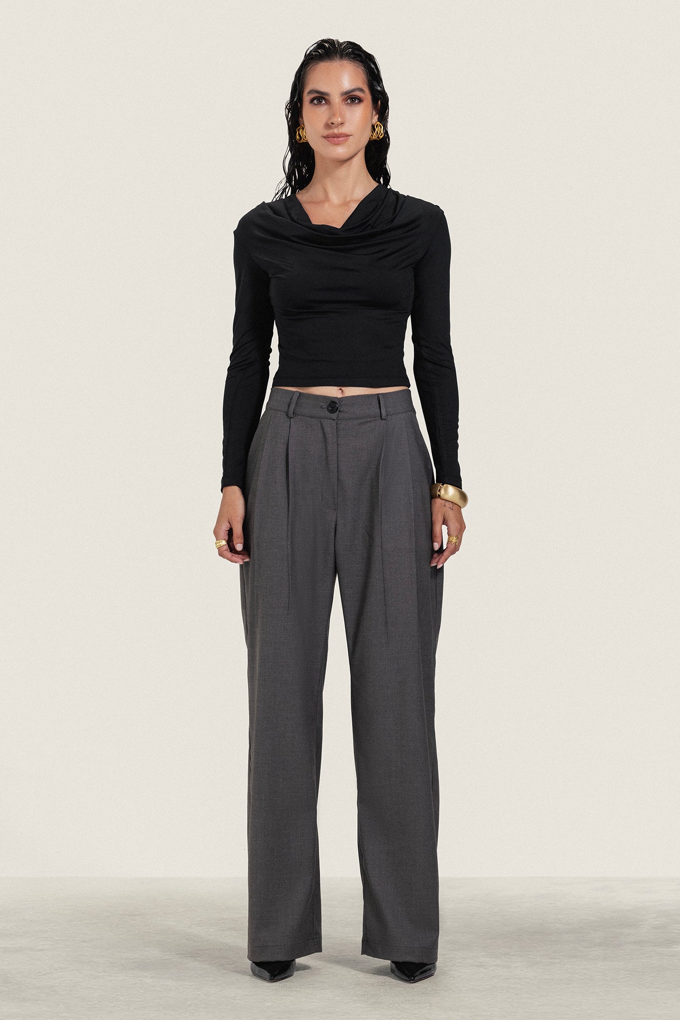 Long Sleeve Draped Top