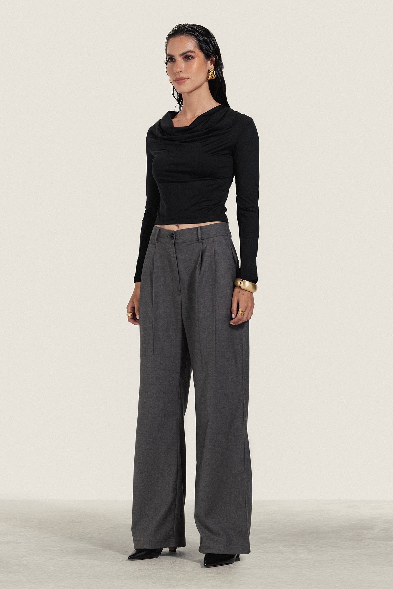 Long Sleeve Draped Top
