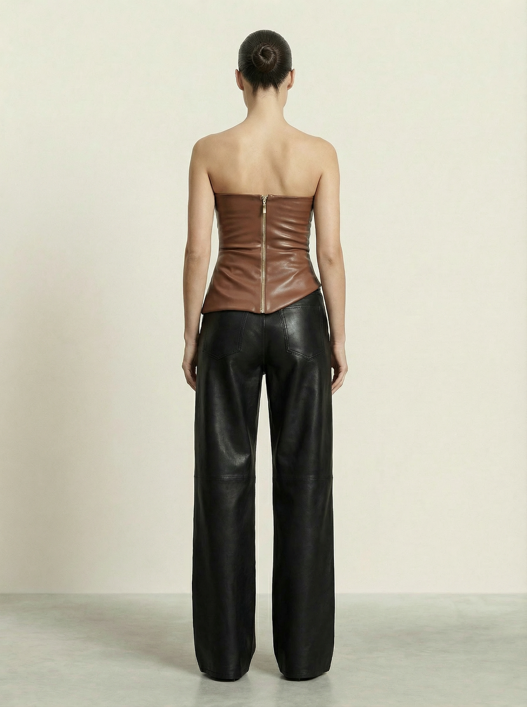 Leather Asymmetrical Top