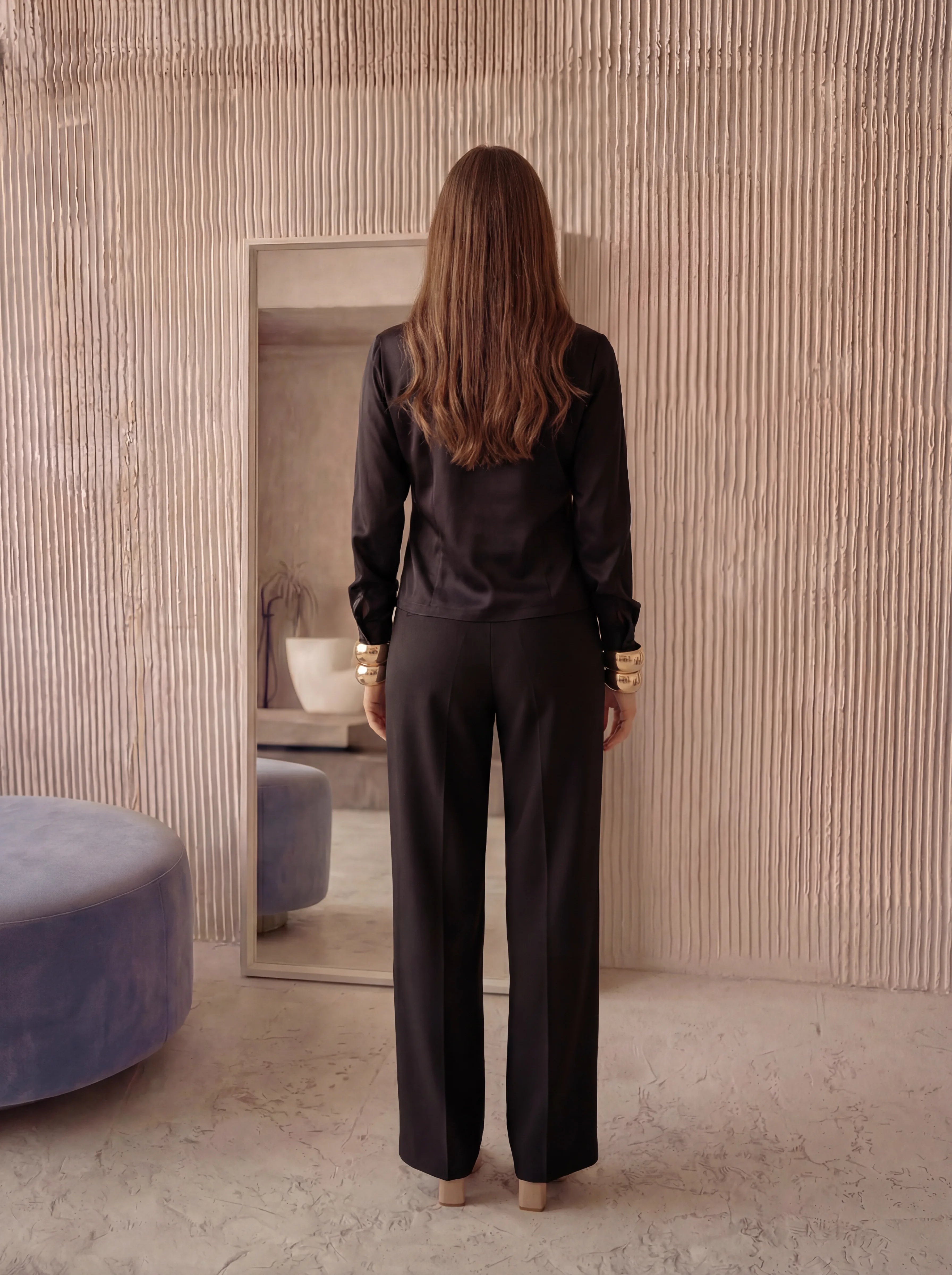 Draped Satin Blouse