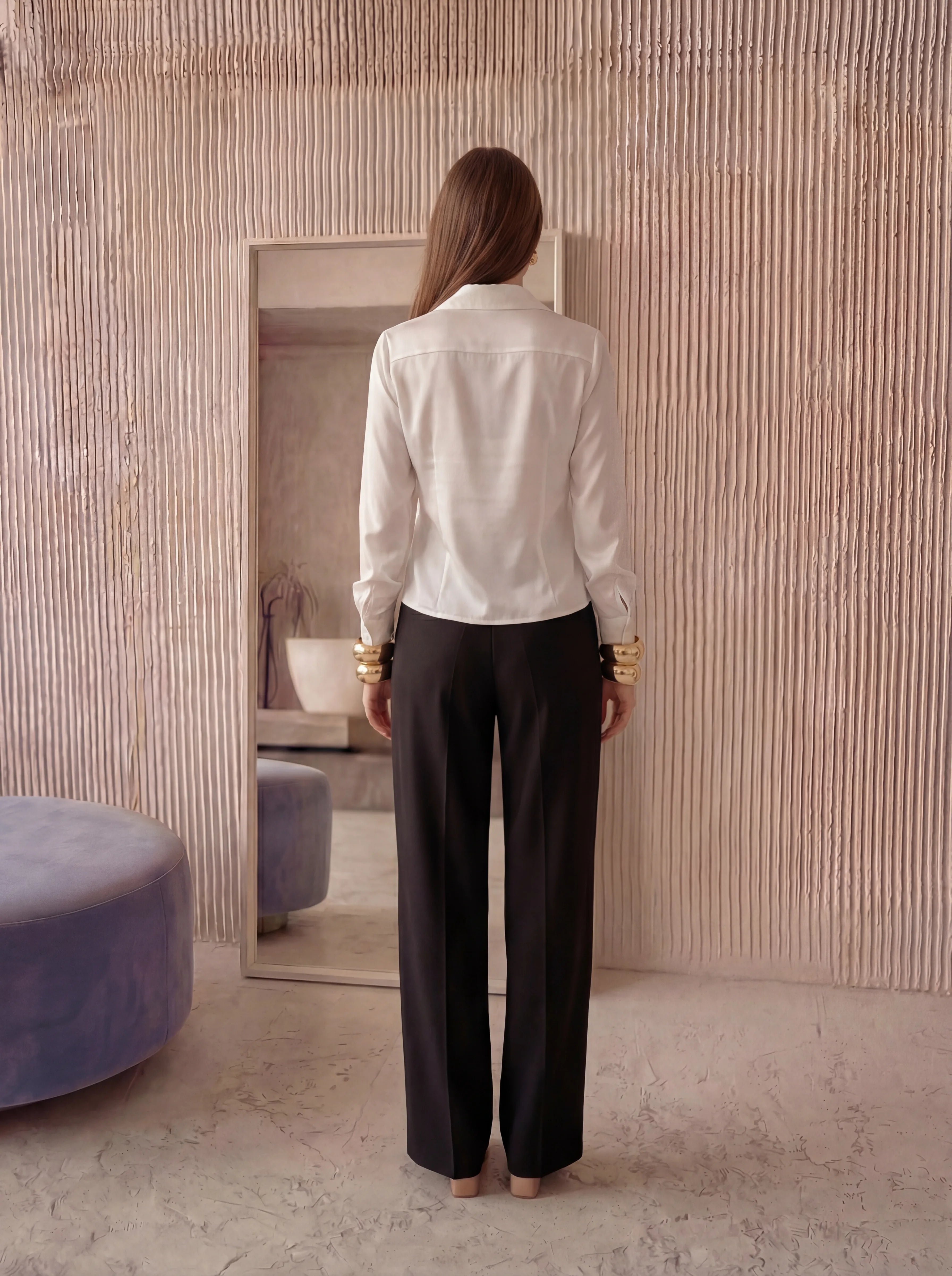 Draped Satin Blouse