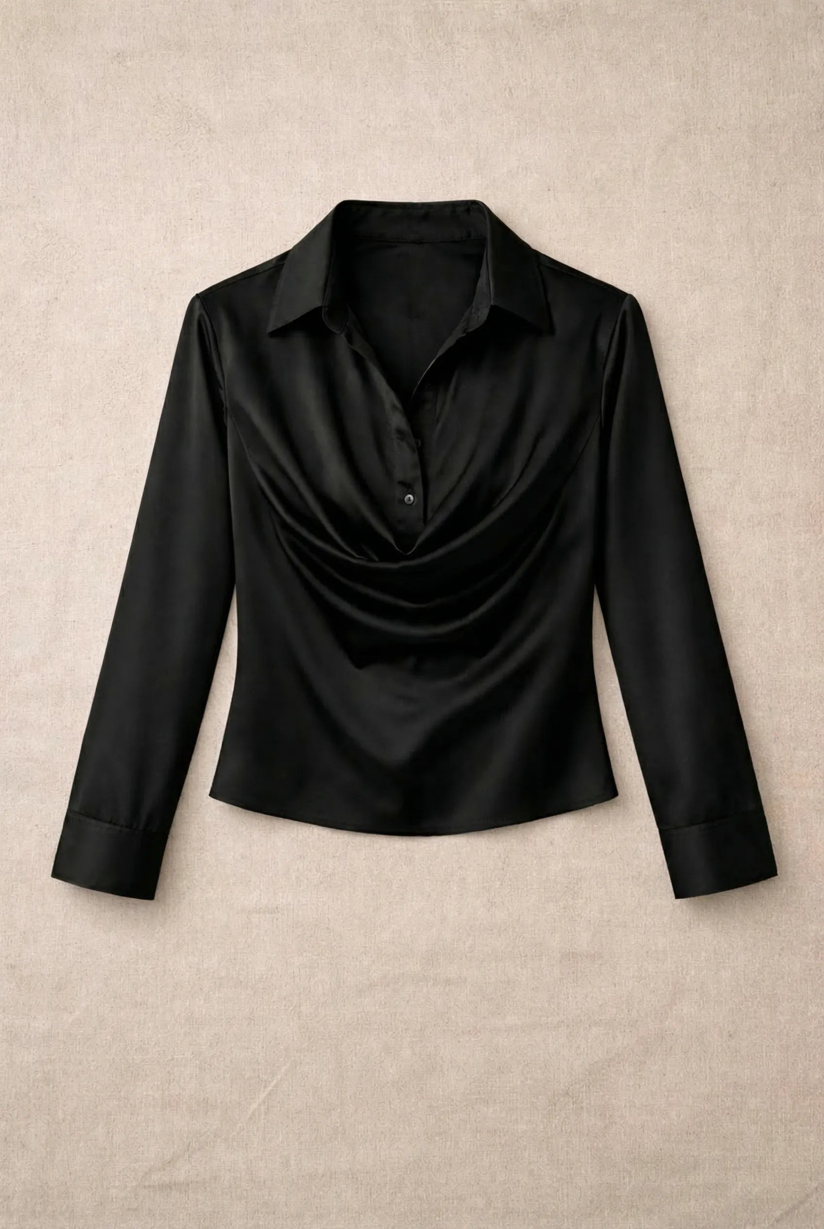 Draped Satin Blouse