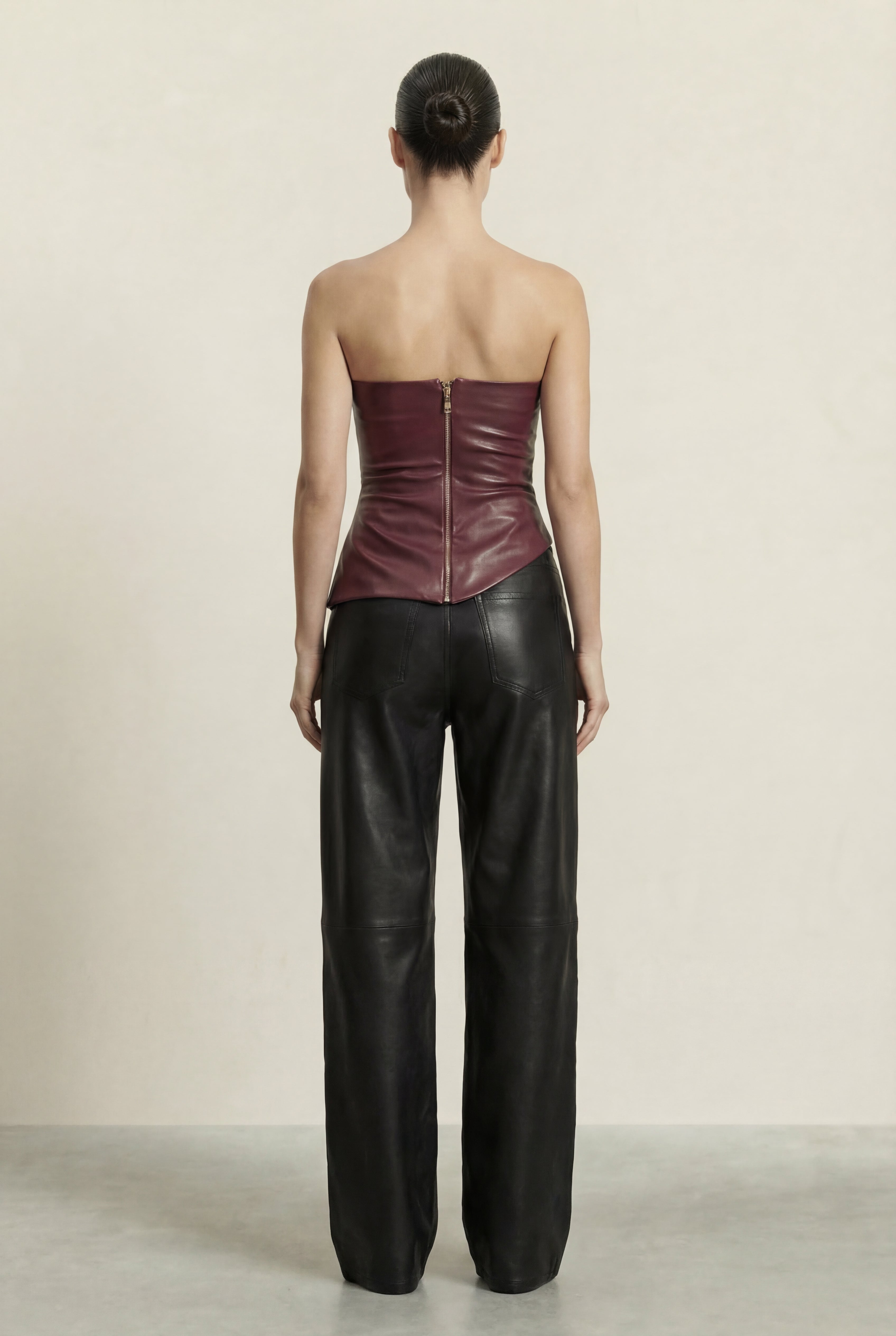 Leather Asymmetrical Top
