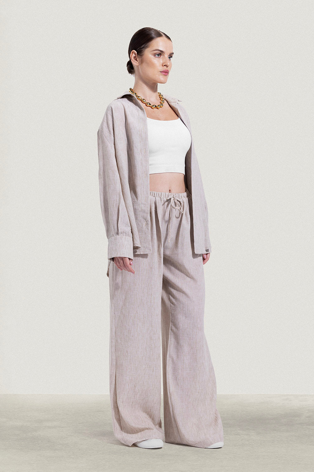 Linen Trouser With Robe