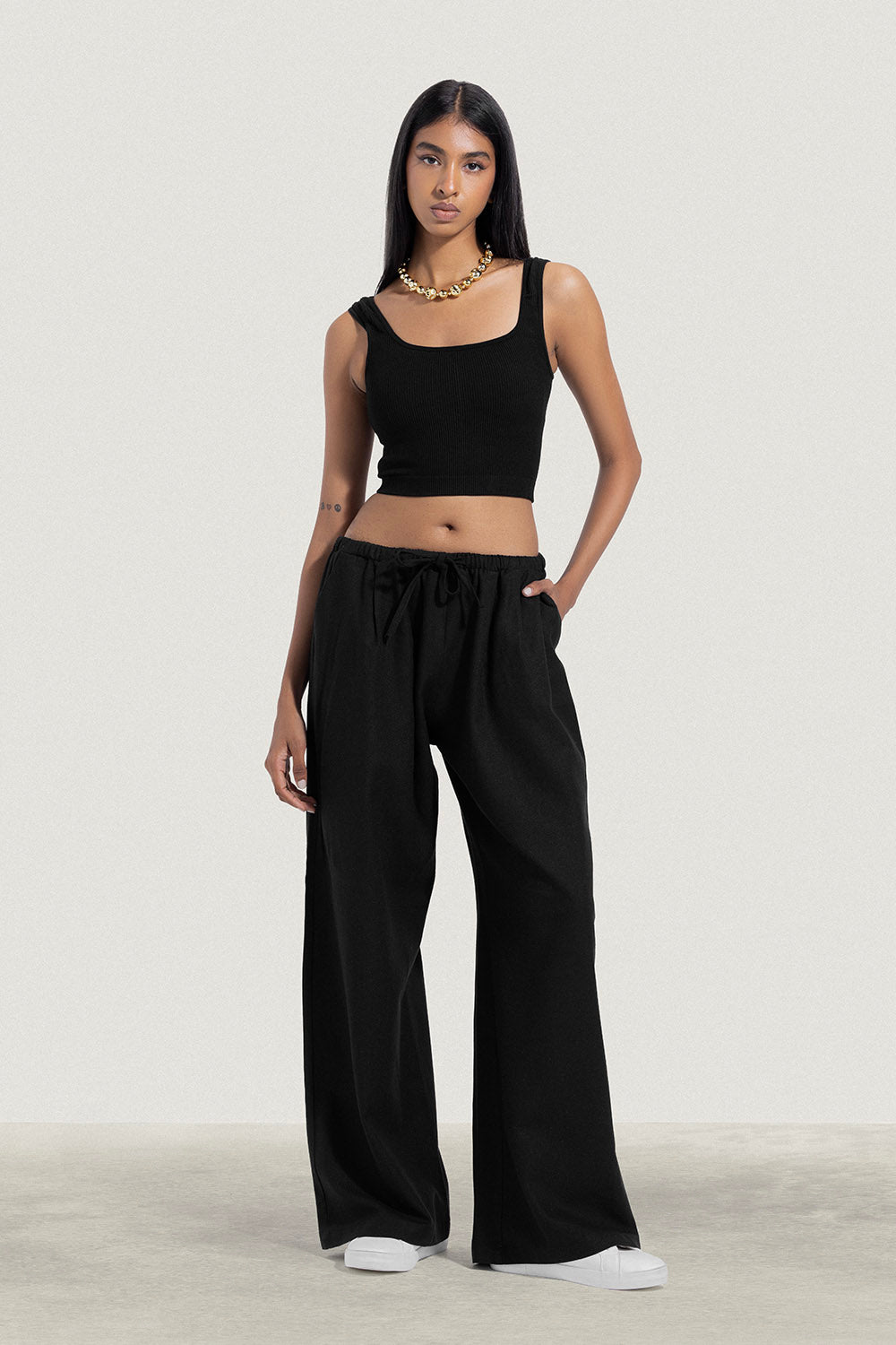 Linen Trouser With Robe