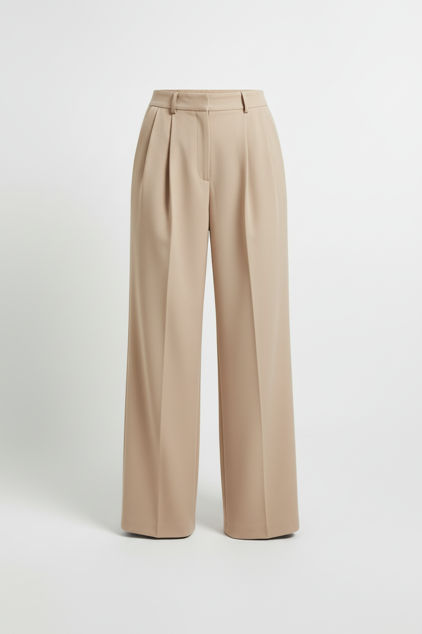 Two Pleats Straight Trousers