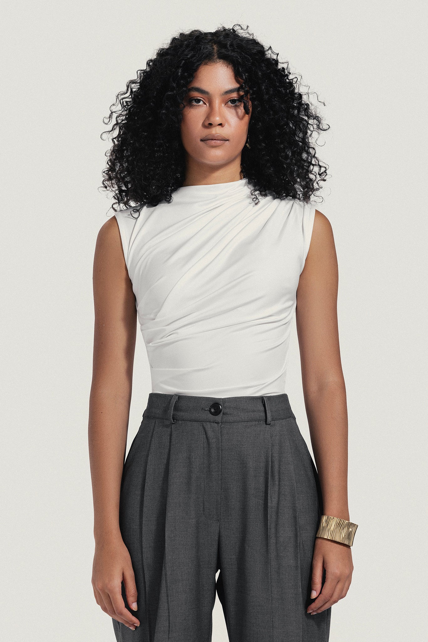 Sleeveless Draped Top