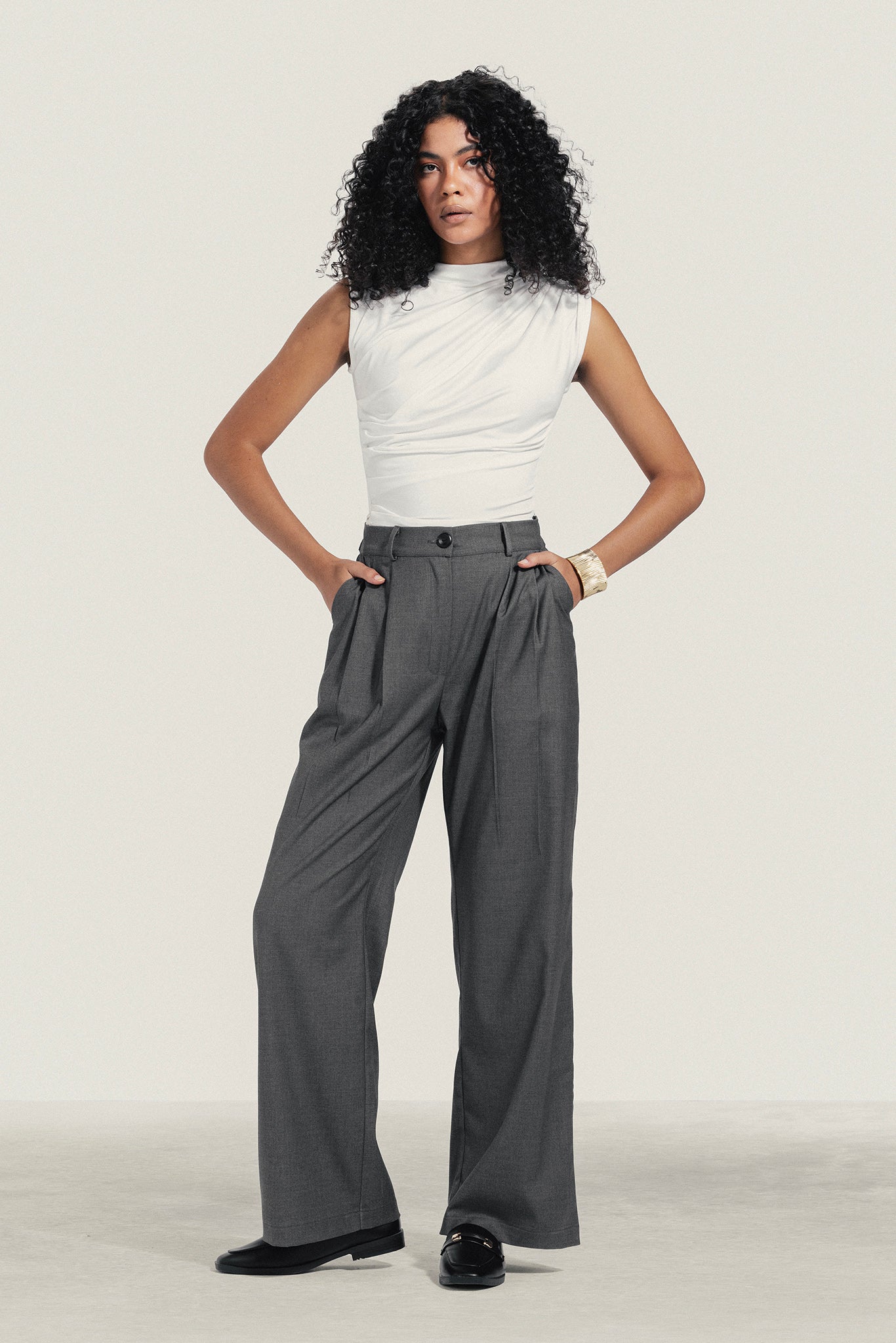 Sleeveless Draped Top