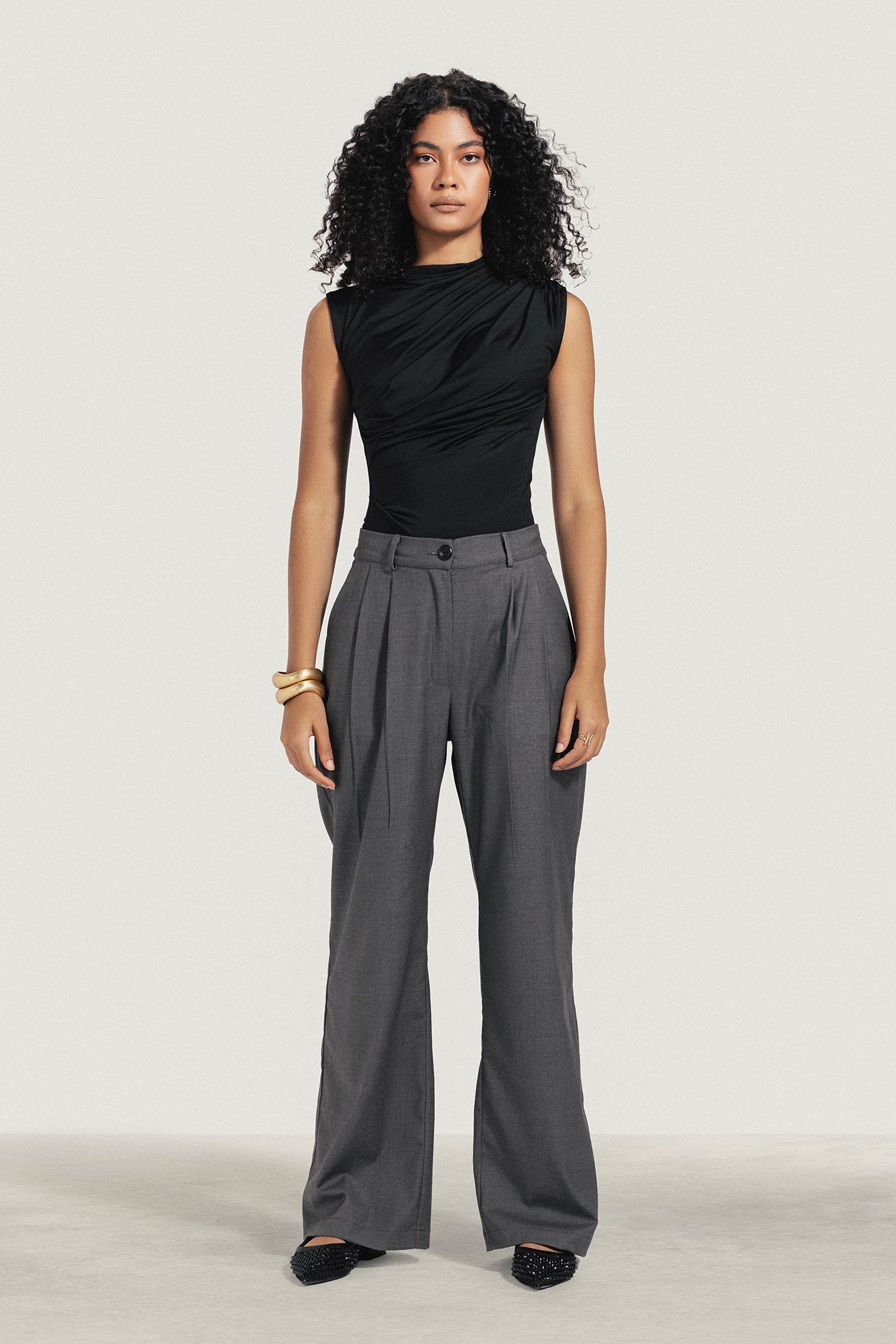 Sleeveless Draped Top
