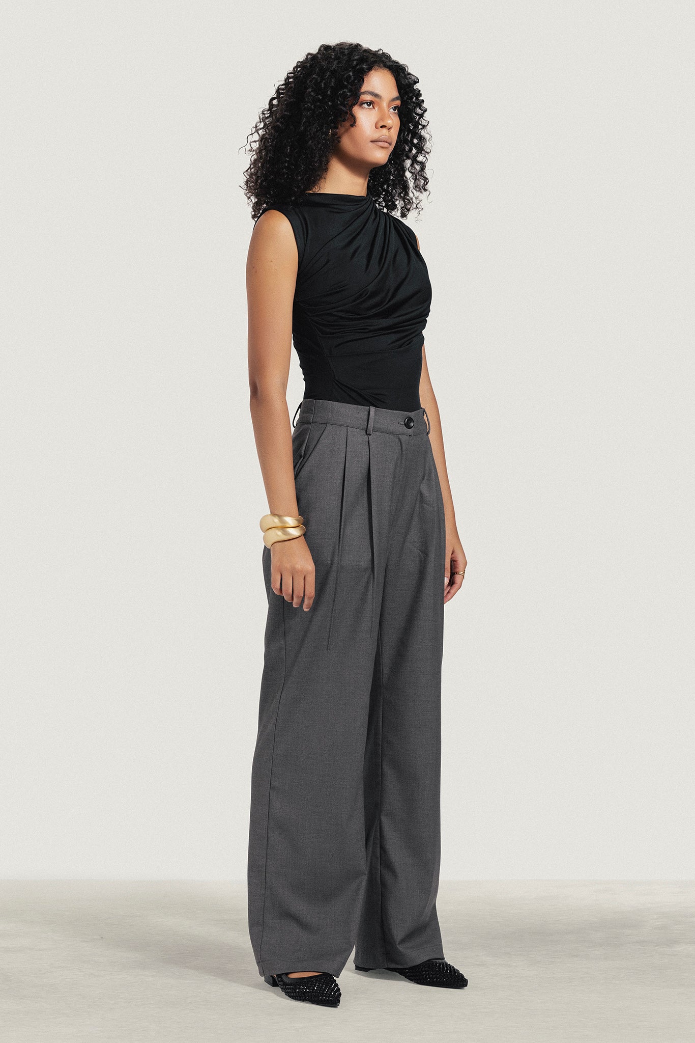 Sleeveless Draped Top