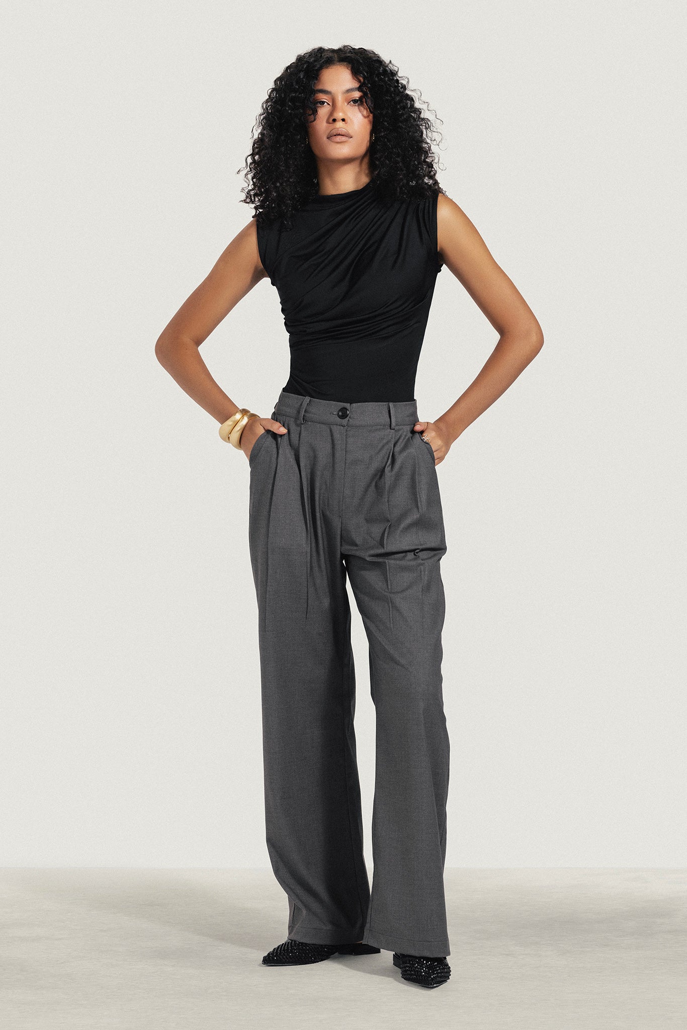 Sleeveless Draped Top