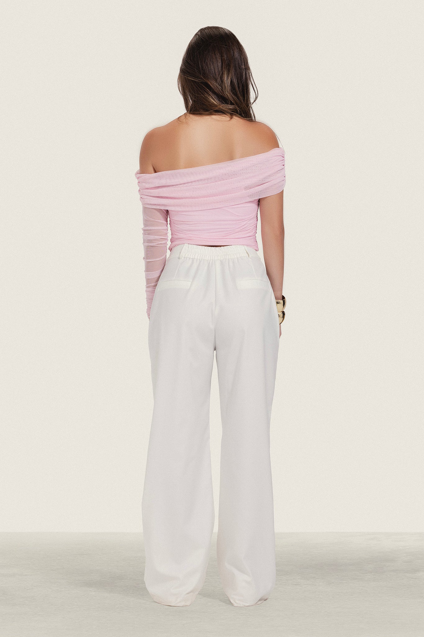 Off Shoulder Mesh Top