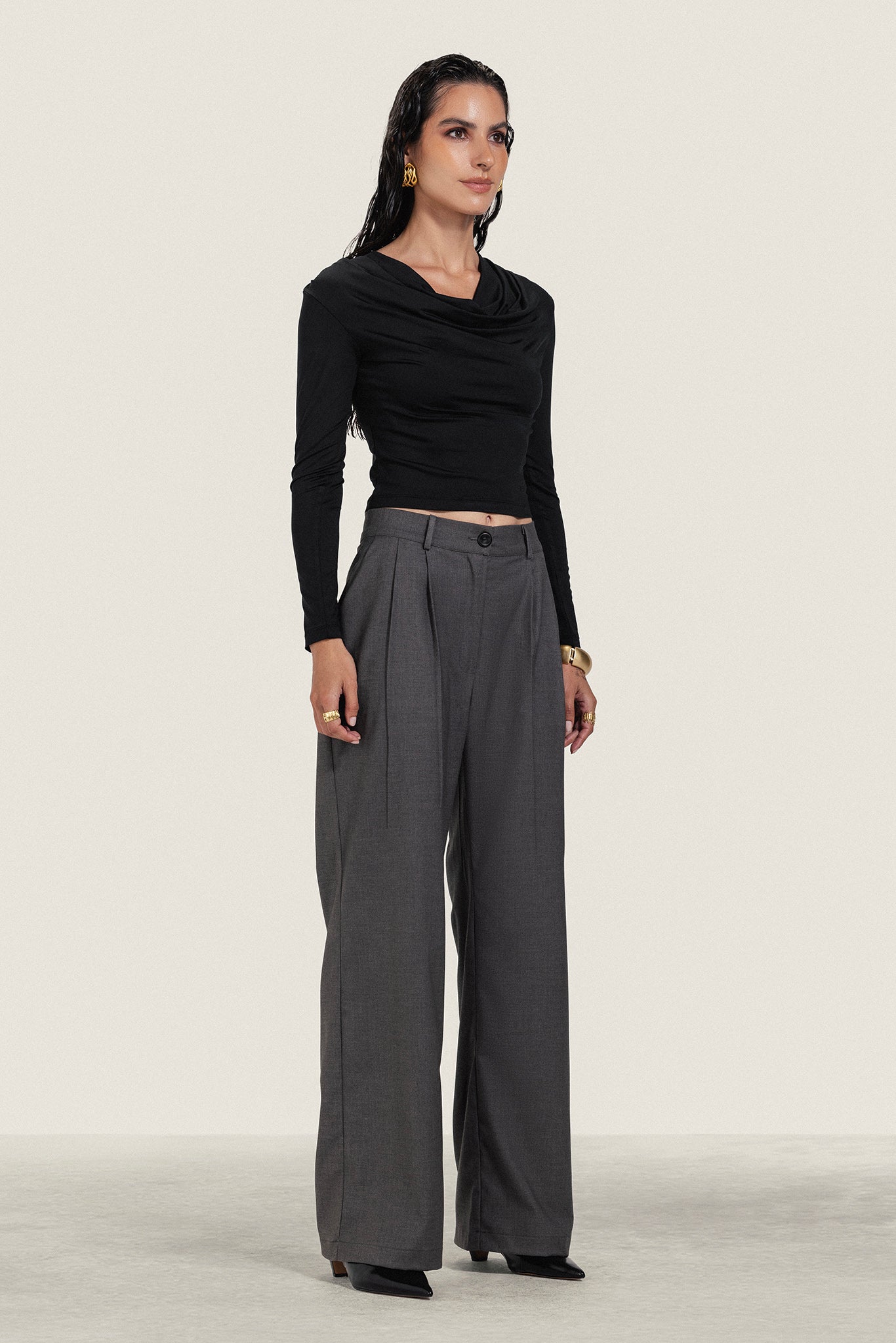 Long Sleeve Draped Top