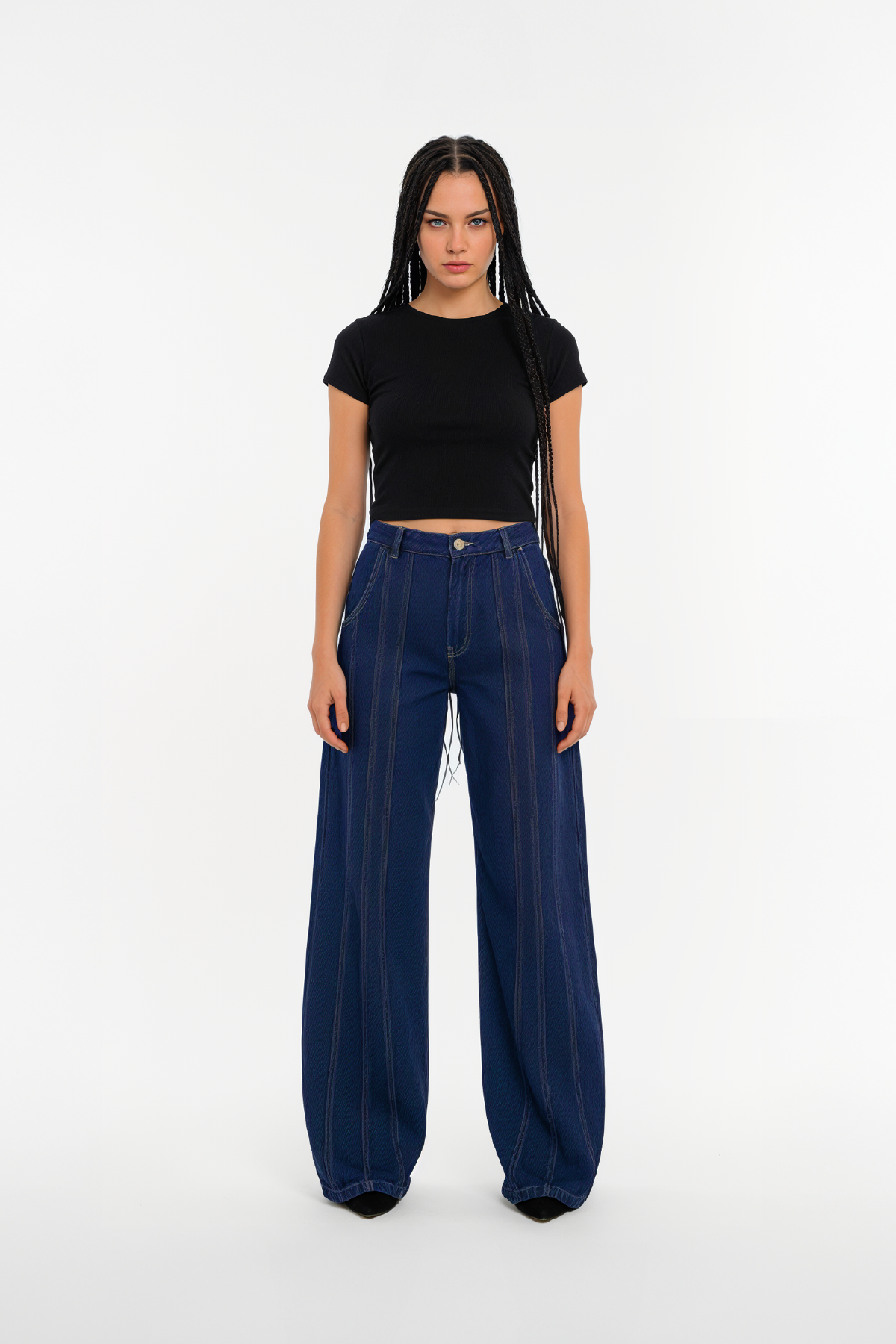 Lined Straight Denim Jeans