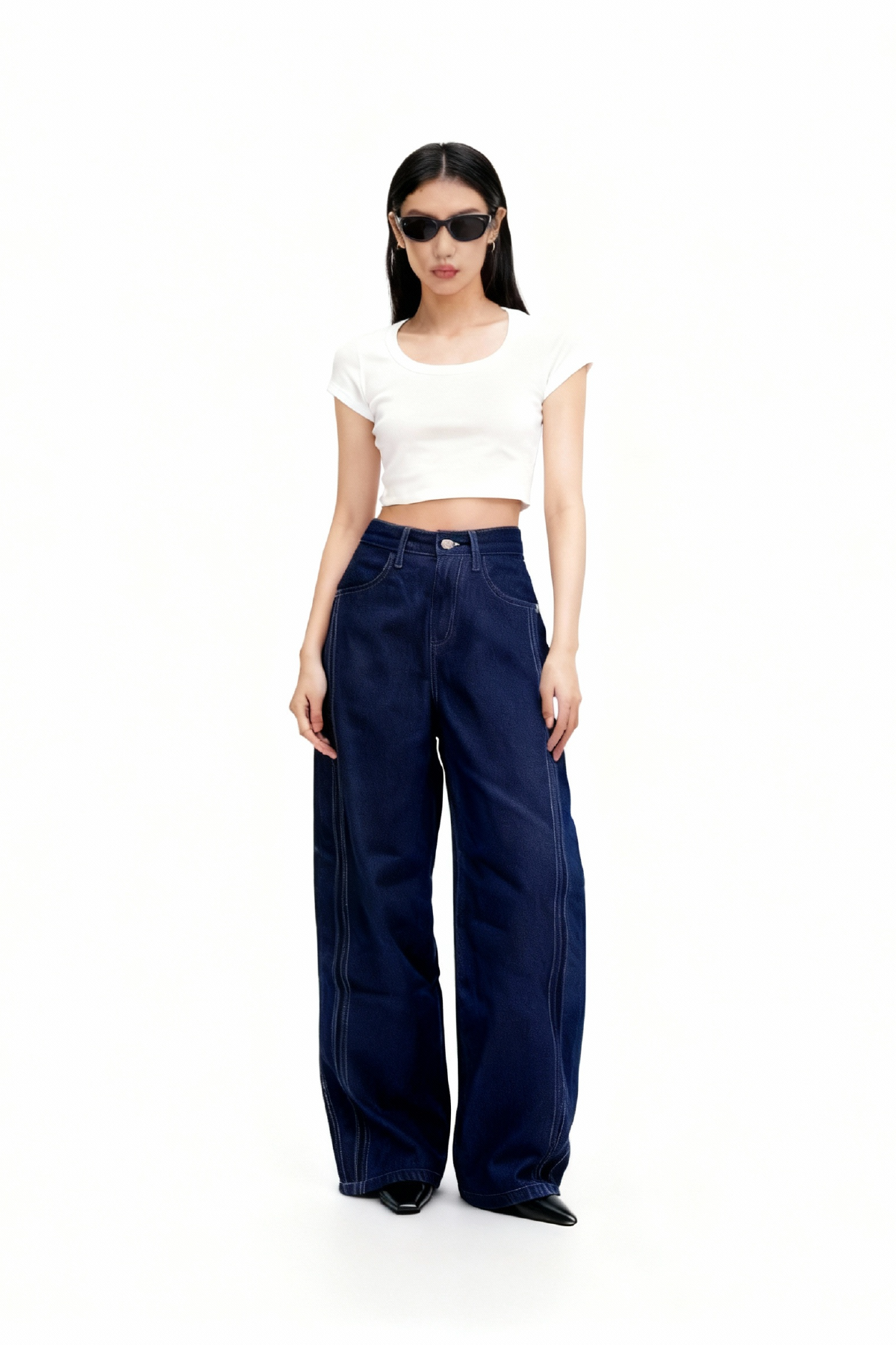 Lined Balloon Denim Jeans