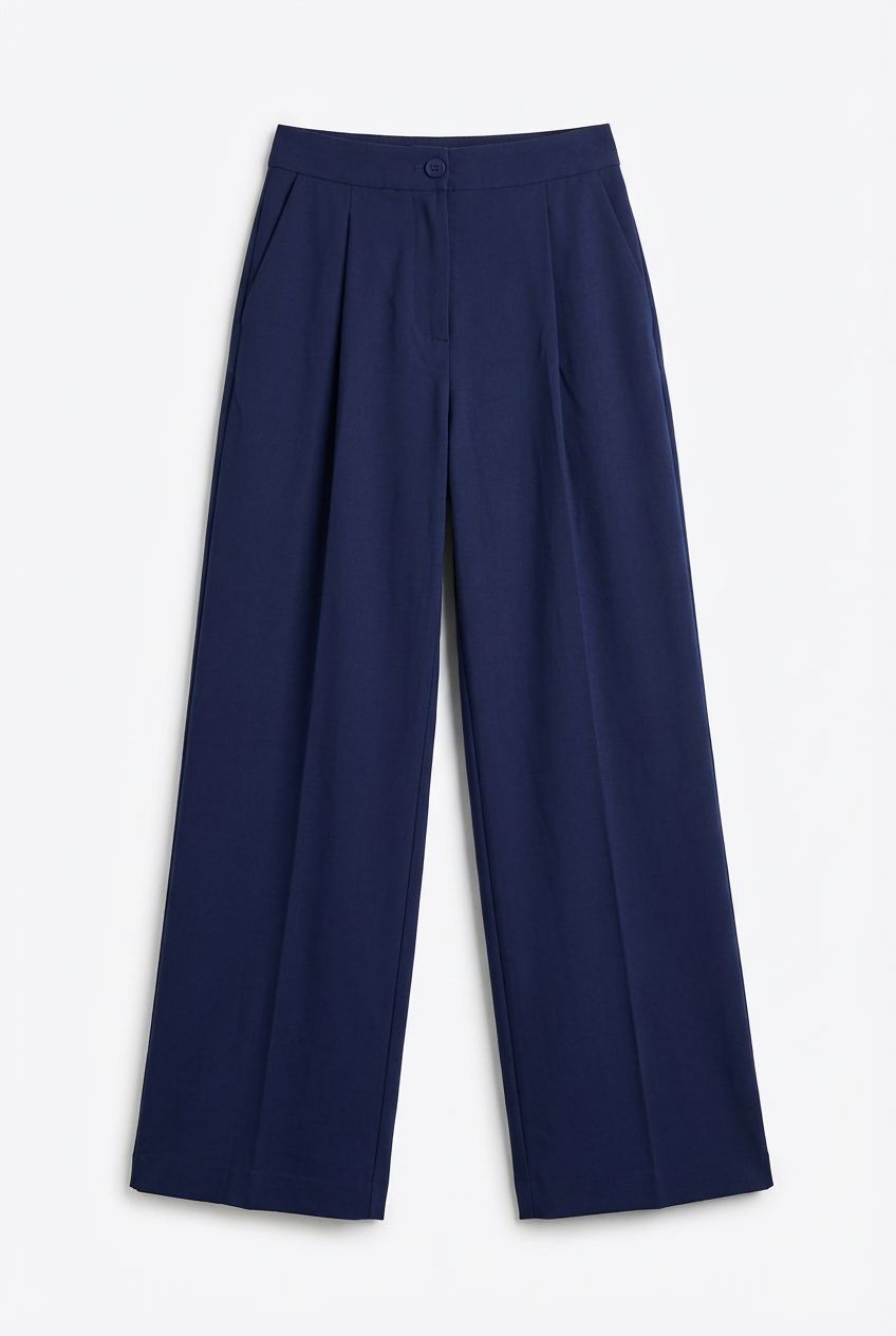 One Pleats Straight Trousers