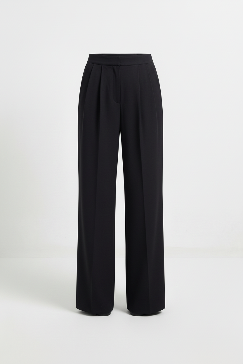Two Pleats Straight Trousers