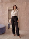 Draped Satin Blouse