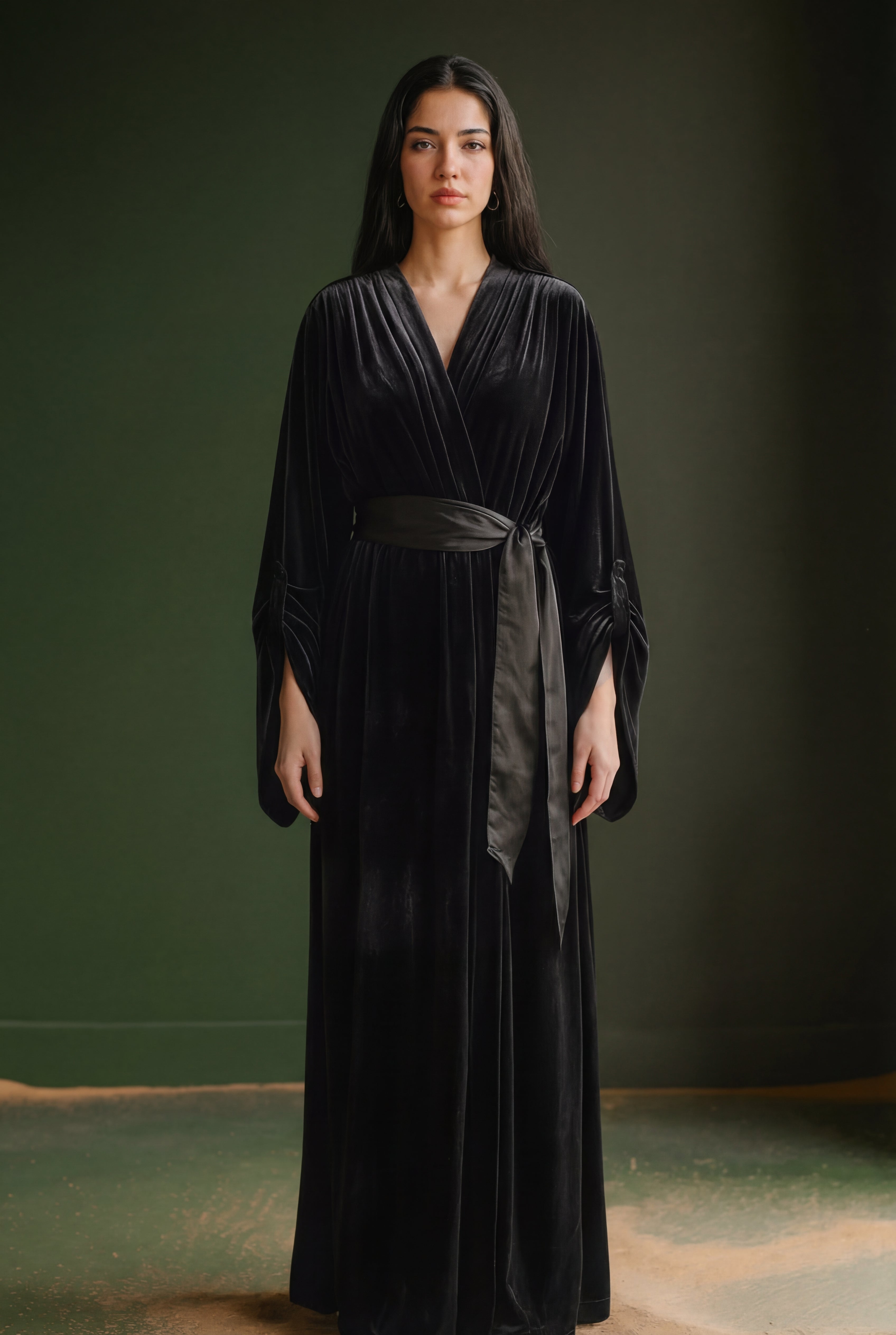 Velvet Draping Kaftan