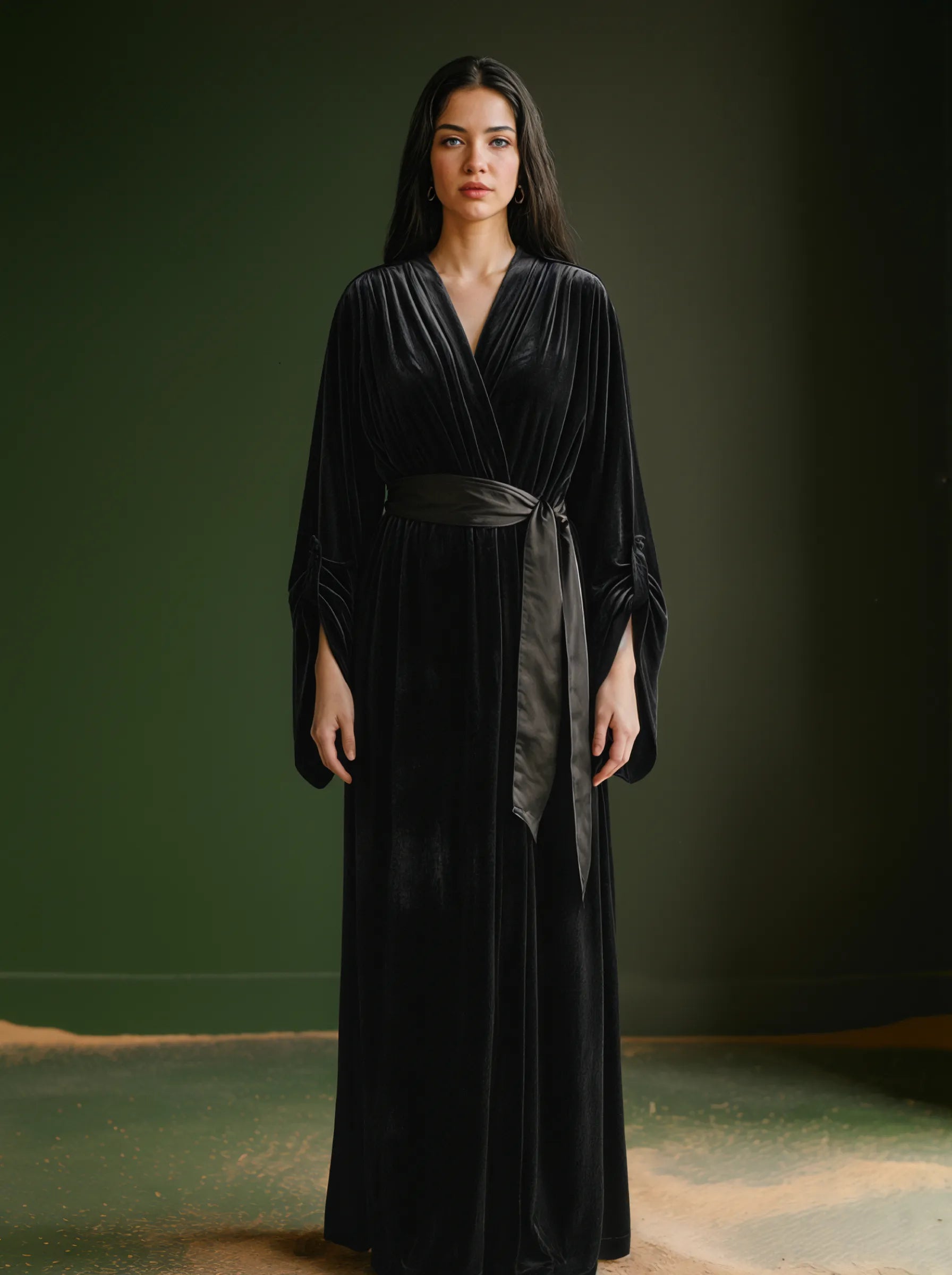 Velvet Draping Kaftan