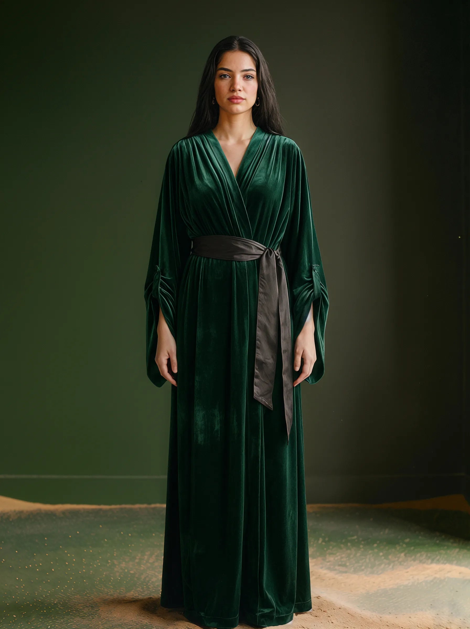 Velvet Draping Kaftan