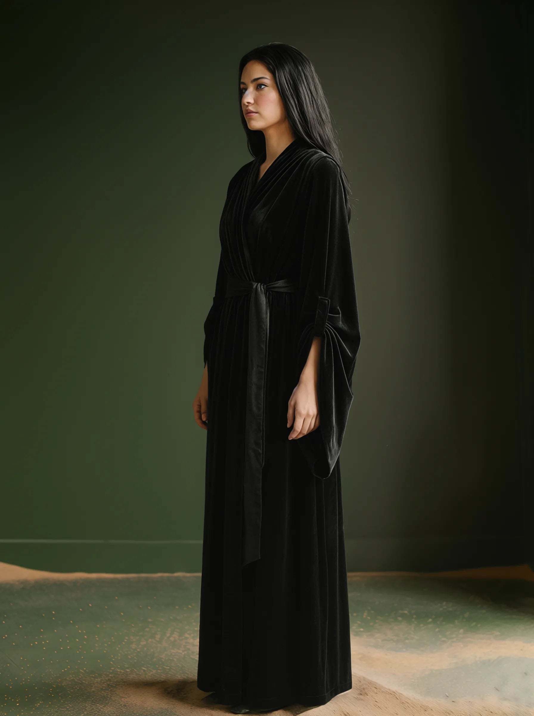 Velvet Draping Kaftan