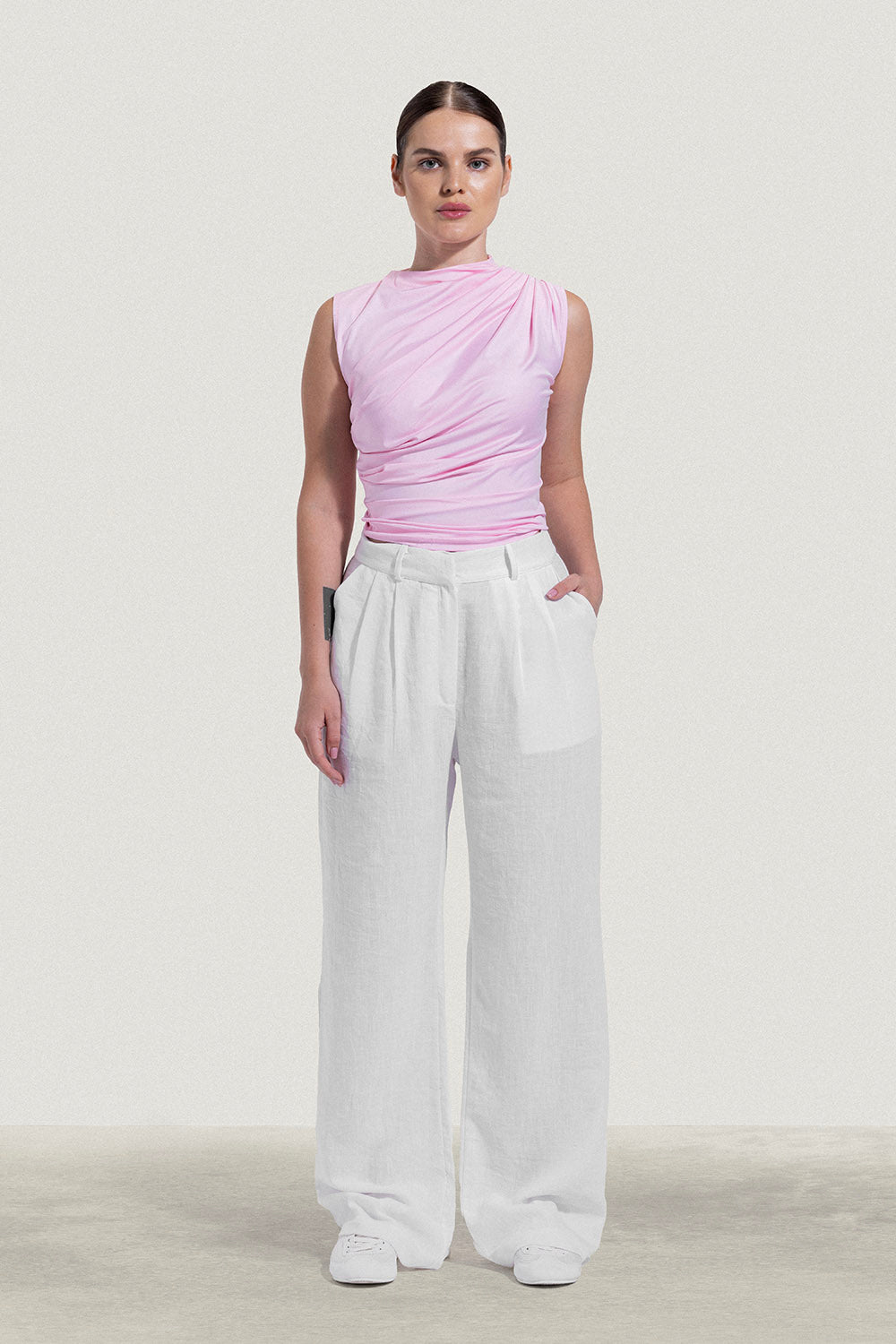 Sleeveless Draped Top