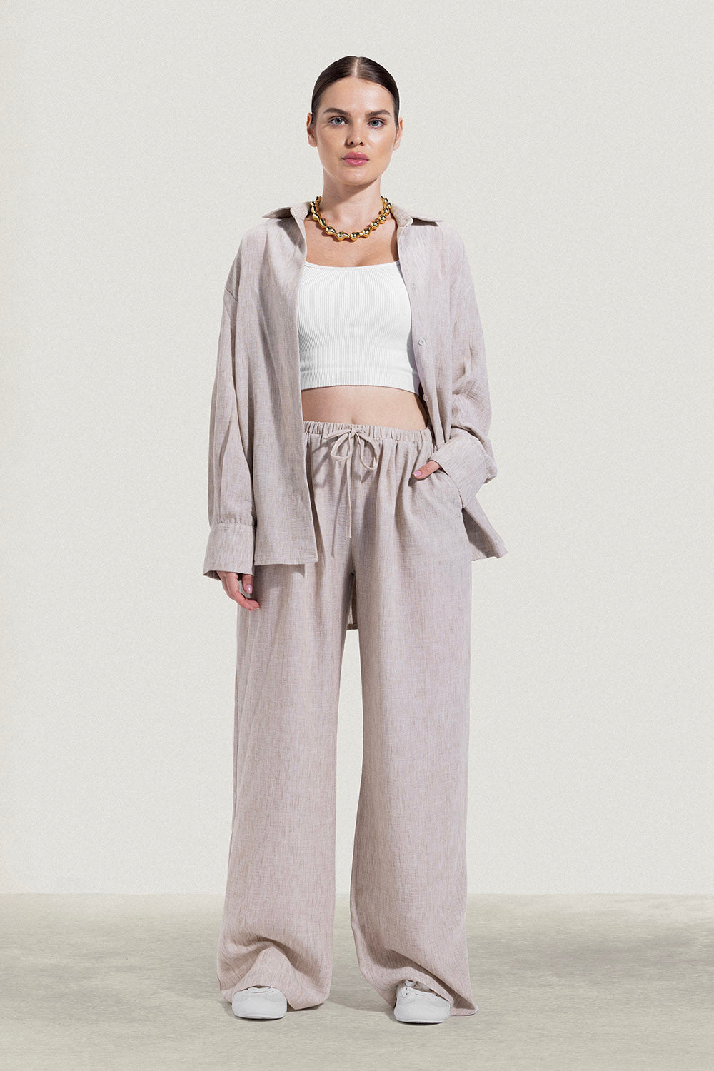 Linen Trouser With Robe