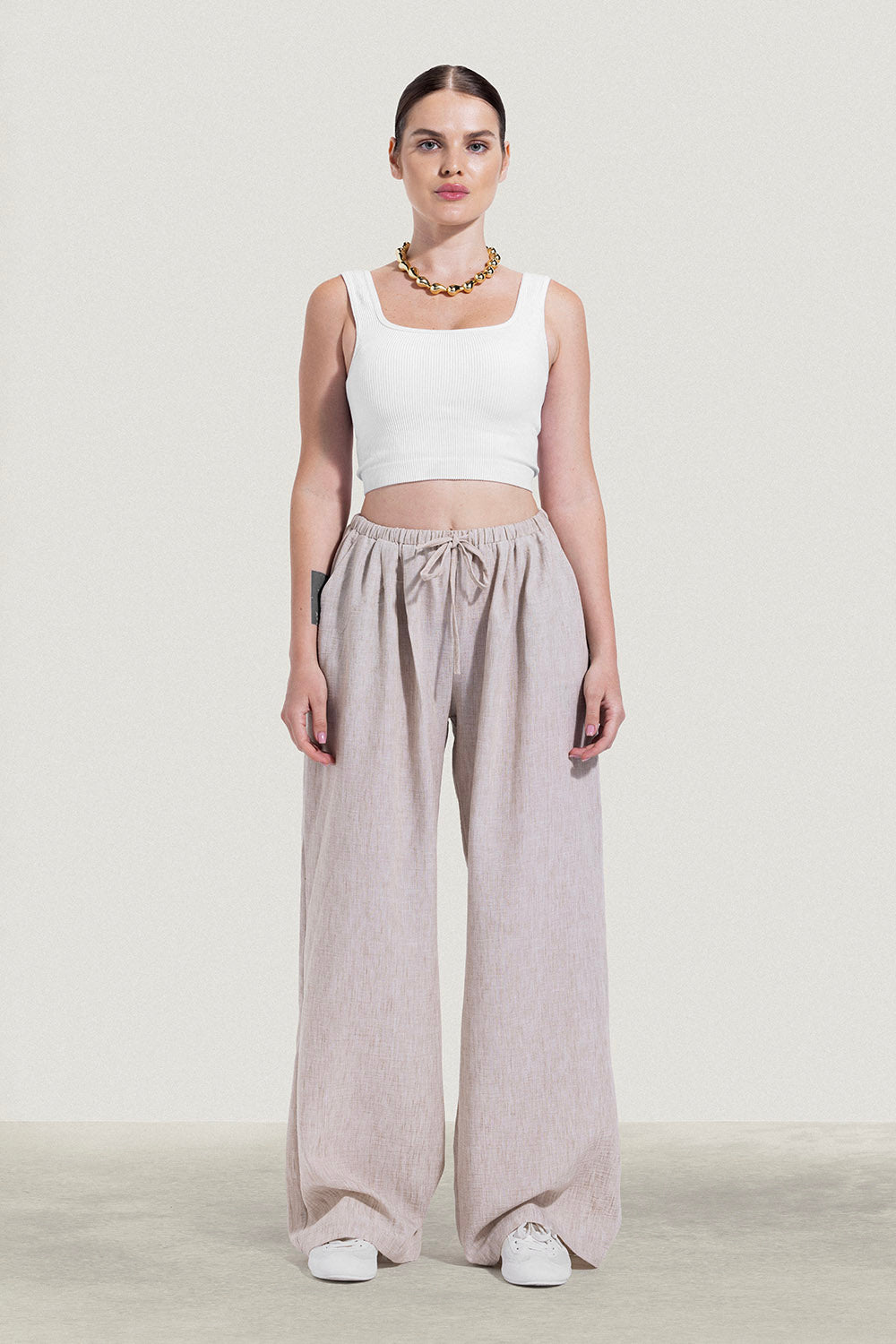 Linen Trouser With Robe