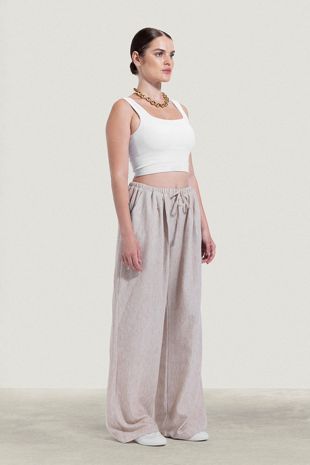 Linen Trouser With Robe