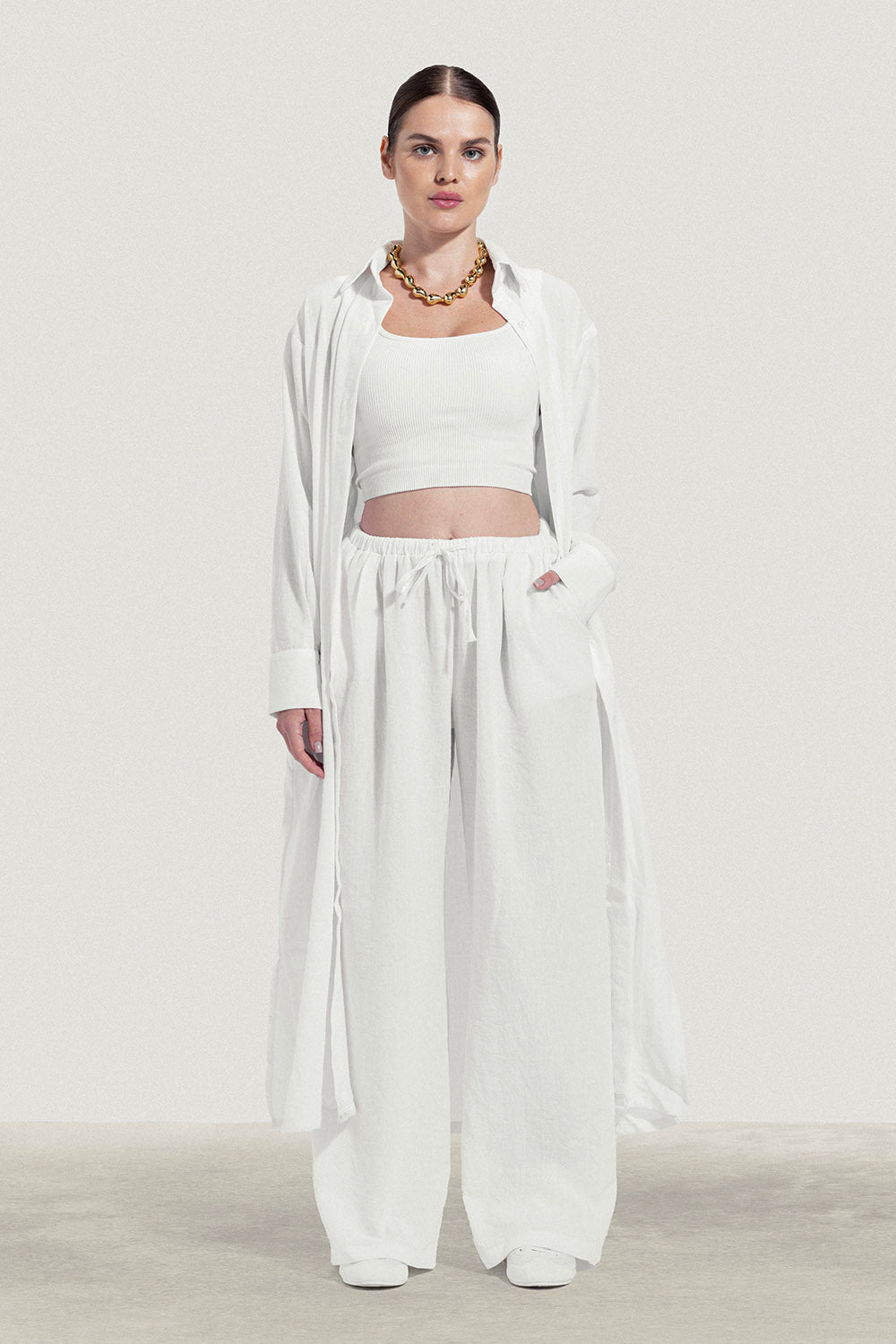 Linen Trouser With Robe